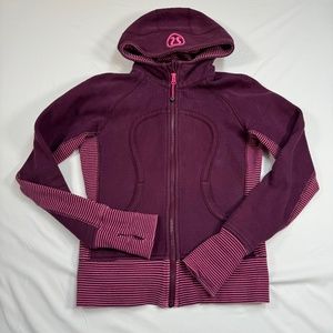 Lululemon Scuba Hoodie Purple Plum Pink Shell Jacket Women’s Size 6 Thumb Holes